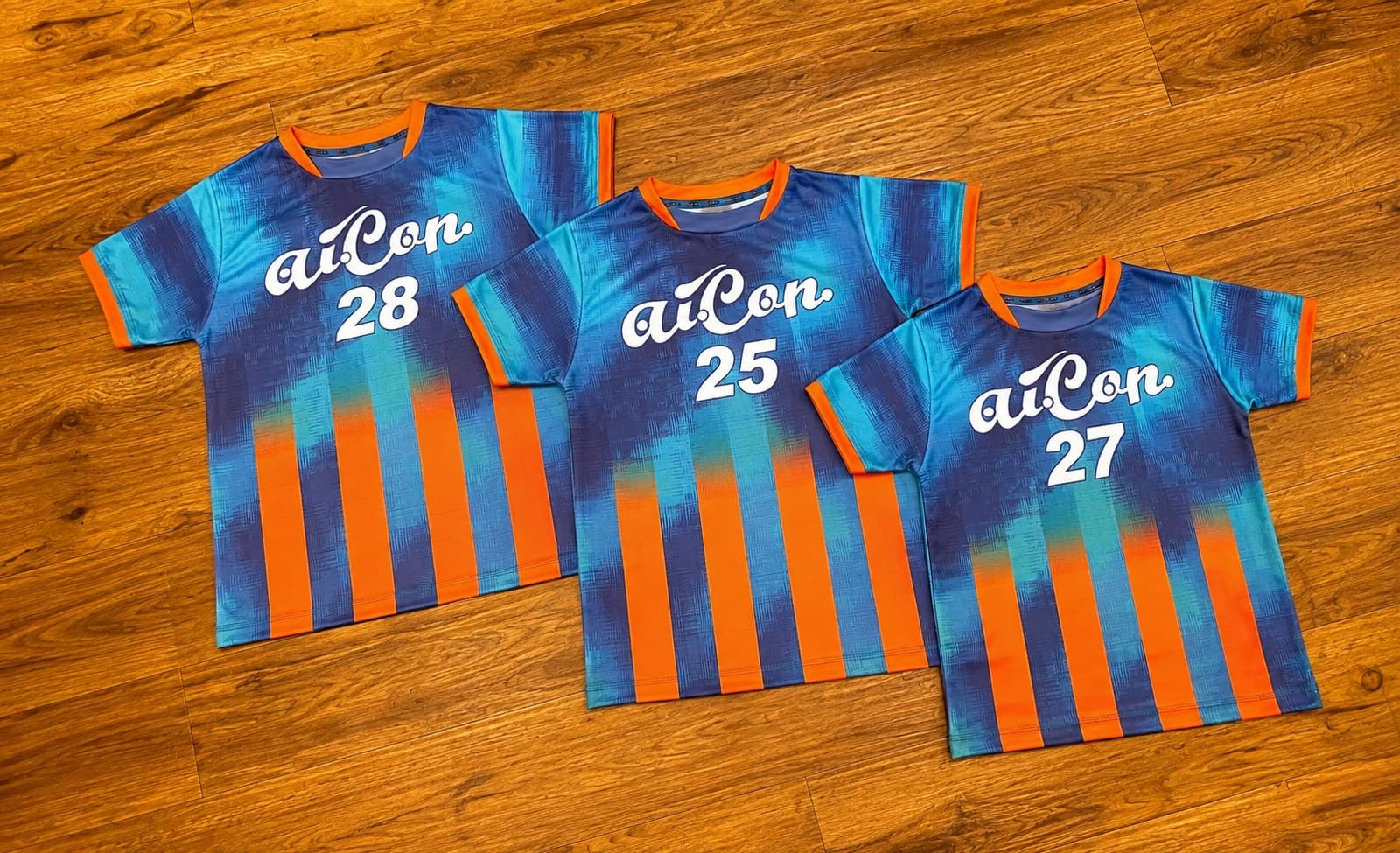 Custom AICON tie-dye football jerseys